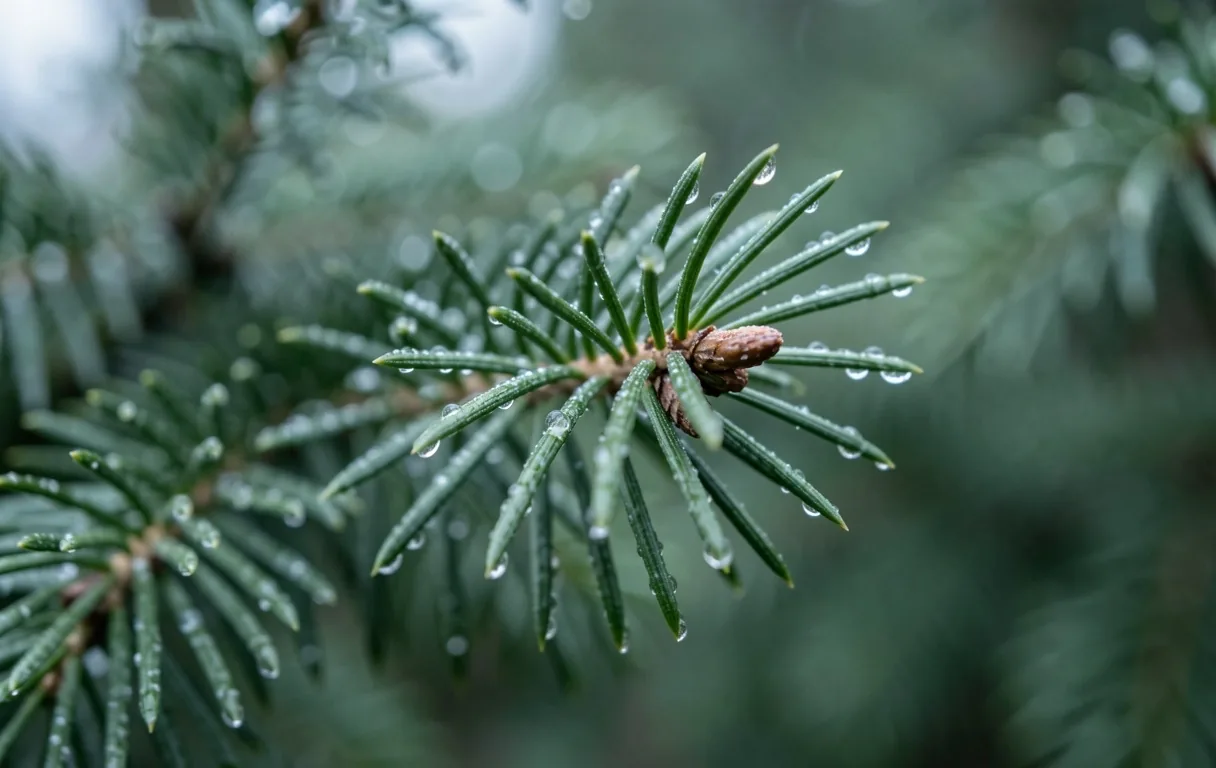 Fichtennadeln im Detail